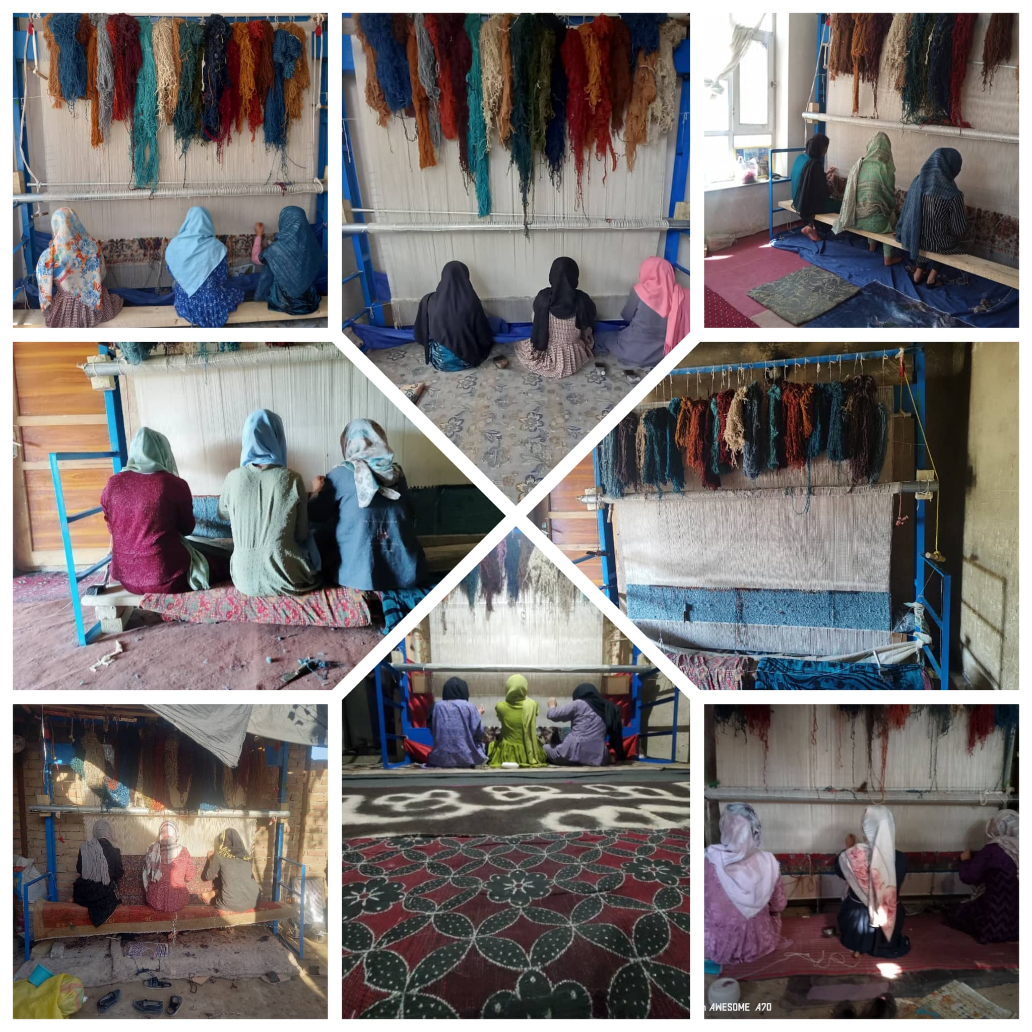   The beneficiaries have started carpet weaving activities in their homes